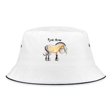 Knuffiger Norweger - Bucket Hat - Weiß/Navy - Vorne