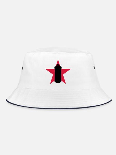 Graffiti / Tag / Writer / Street Art - Bucket Hat - Weiß/Navy - Vorne