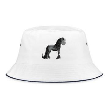 Es ist Friesenpferd Zeit - Bucket Hat - Weiß/Navy - Vorne