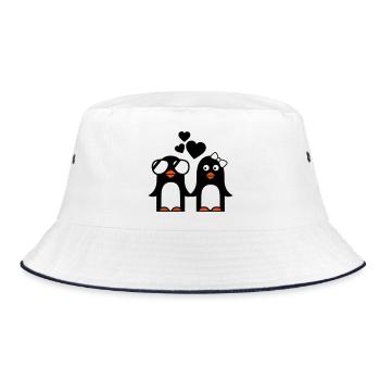 valentinstag pinguine - Bucket Hat - Weiß/Navy - Vorne