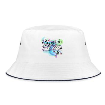 music - Bucket Hat - white/navy - Front