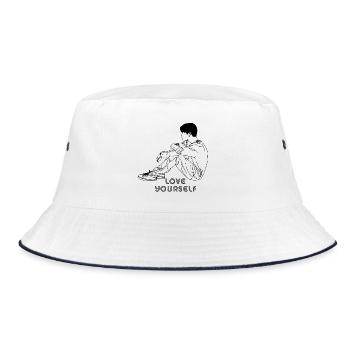 kpop K-Pop KPop love yourself - Bucket Hat - white/navy - Front