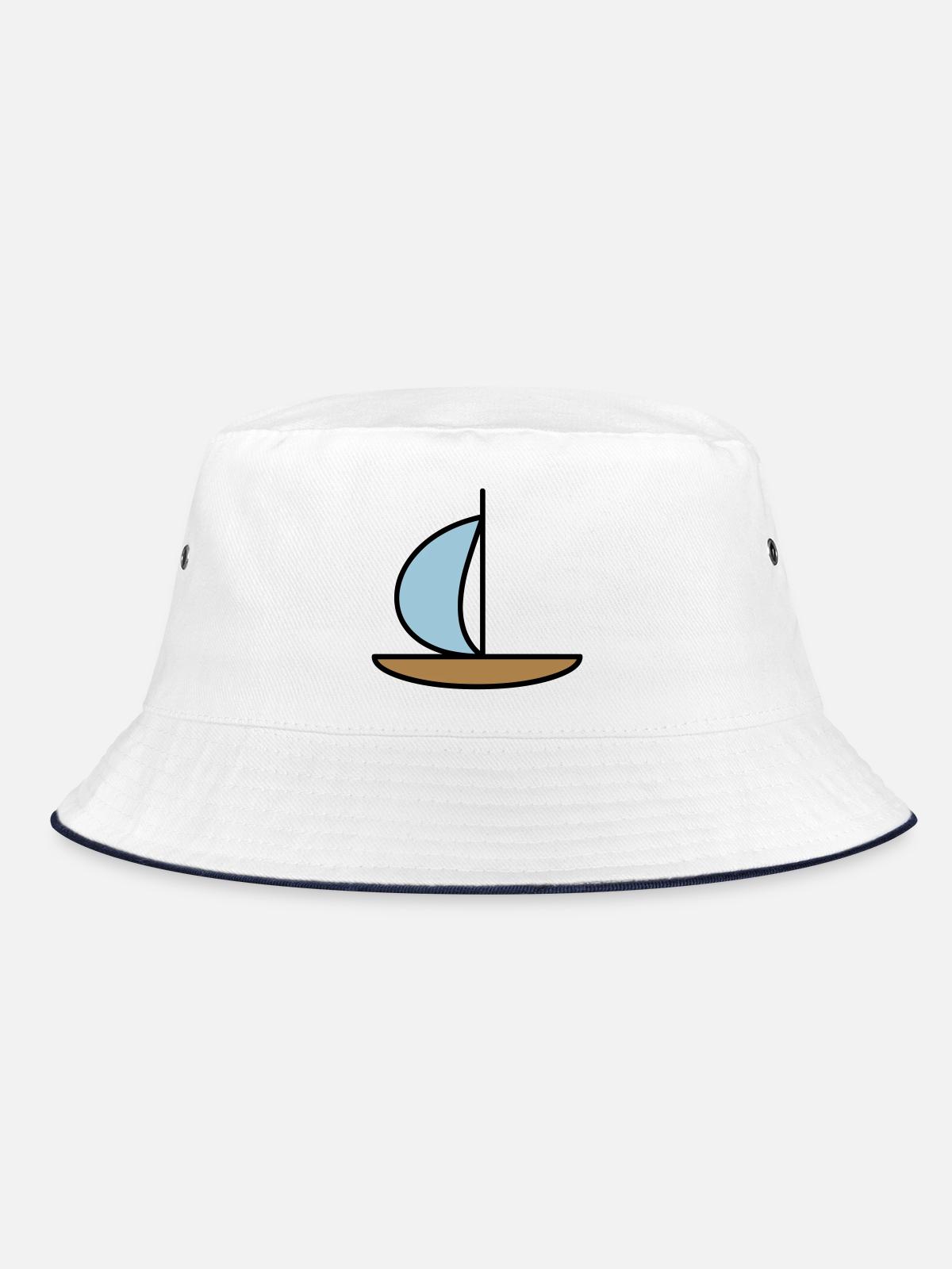 Sailboat - Bucket Hat - white/navy - Front