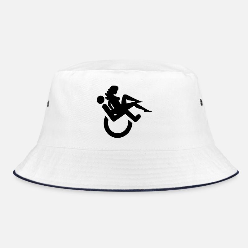Rollstuhlfahrer mit Dame auf dem Schoß # Bucket Hat