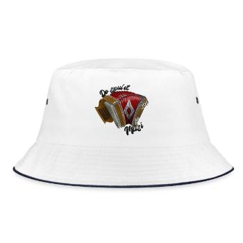 Do spui'd Musi // dunkel | ZiachON! - Bucket Hat - Weiß/Navy - Vorne