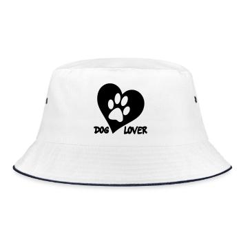 Hundefreund. Für alle Hundefreunde # - Bucket Hat - Weiß/Navy - Vorne