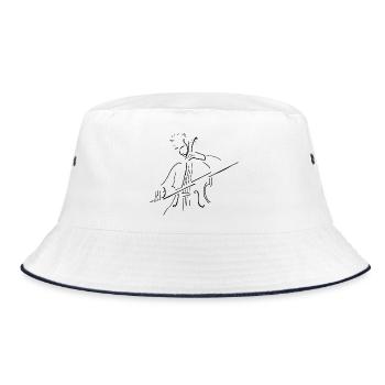 Cellist pur scharz - Bucket Hat - white/navy - Front