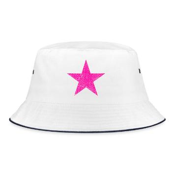 Pink Stern mit Textur - Bucket Hat - Weiß/Navy - Vorne