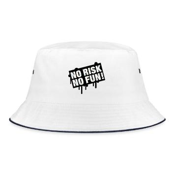 Kein Risiko, keine Zeit, Celebration Design - Bucket Hat - Weiß/Navy - Vorne