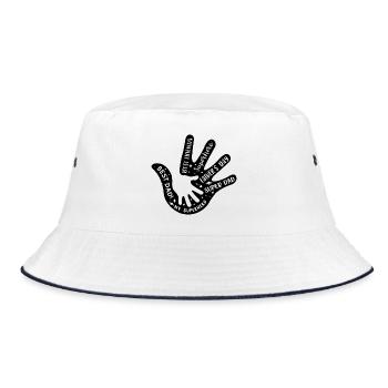 Father Hand In Hand - Bucket Hat - white/navy - Front