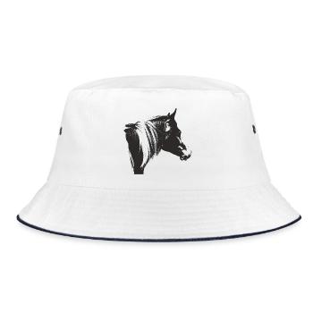 Lewitzer Schecke, Pferd Schecke, Pinto - Bucket Hat - white/navy - Front