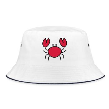Krebs - Bucket Hat - Weiß/Navy - Vorne