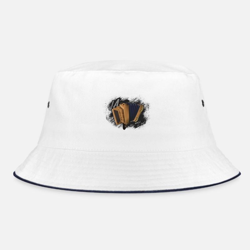 Harmonika - das muss so laut! | ZiachON! - Bucket Hat - Weiß/Navy