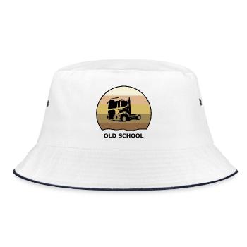 Old school LKW Fahrer - Bucket Hat - Weiß/Navy - Vorne