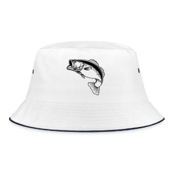 Fish transparent logo for fisherman - Bucket Hat - white/navy - Front