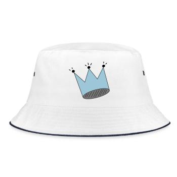 Krone - Bucket Hat - Weiß/Navy - Vorne