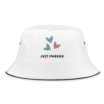 JUST MARRIED. LONG LIVE THE MARYS. VALENTINE'S DAY - Bucket Hat - white/navy - Front