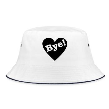 Bye! Goodbye heart - Bucket Hat - white/navy - Front