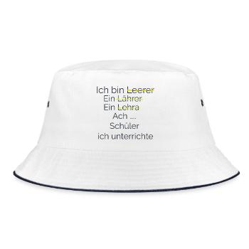 Ich unterrichte Schüler - Bucket Hat - Weiß/Navy - Vorne