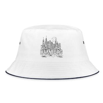 Hamburg on the Elbe - Bucket Hat - white/navy - Front