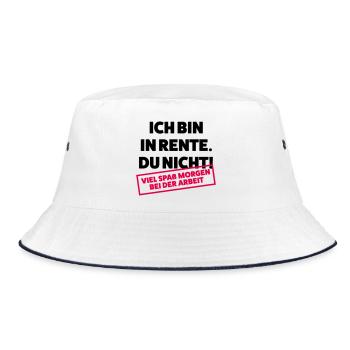 Ich bin in Rente Du nicht - Bucket Hat - Weiß/Navy - Vorne
