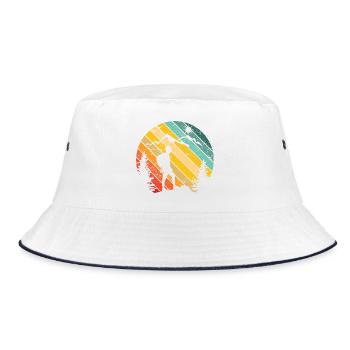 Hiking Retro Sunset - Bucket Hat - white/navy - Front