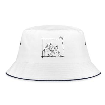Happy Chickens - Bucket Hat - white/navy - Front