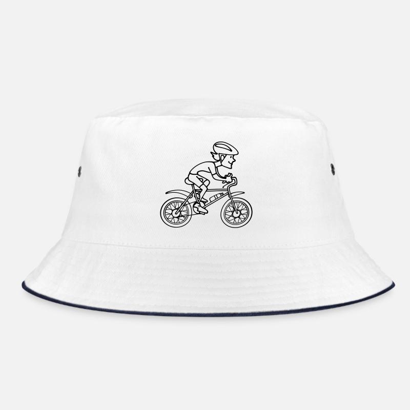 Fahrradfahrer - Bucket Hat - Weiß/Navy