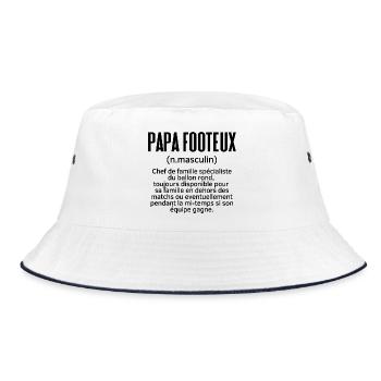 Papa Footeux : Définition - Humour - Bob - blanc/marine - Devant