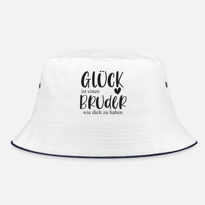 Bruder süßes Geschenk Bedanken - Bucket Hat - Weiß/Navy