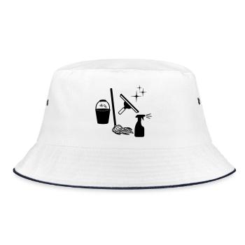 Cleaner window cleaner logo - Bucket Hat - white/navy - Front