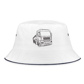 Truck Sketch - Bucket Hat - white/navy - Front