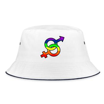 Gender hetero logo with rainbow - Bucket Hat - white/navy - Front