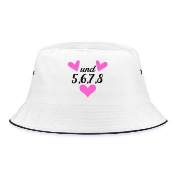 Tanzen Tanz Tanzkurs Rhythmus - Bucket Hat - Weiß/Navy - Vorne
