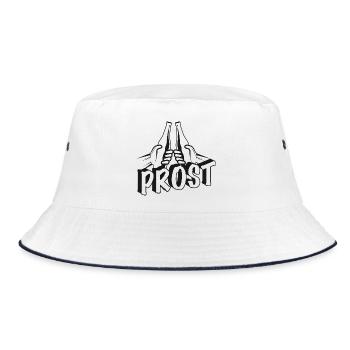 two beer bottles in your hands To toast Cheers - Bucket Hat - white/navy - Front