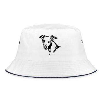 Italian wind chime head - Bucket Hat - white/navy - Front
