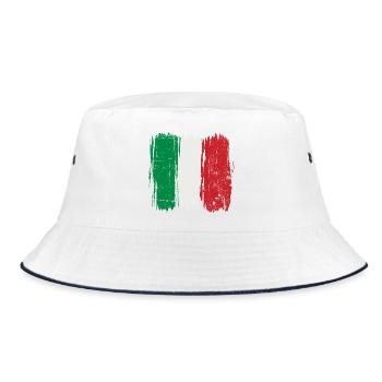 Drapeau italien coup de pinceau - Bob - blanc/marine - Devant
