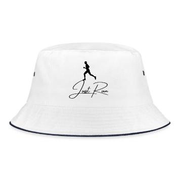 Just run - Bucket Hat - white/navy - Front