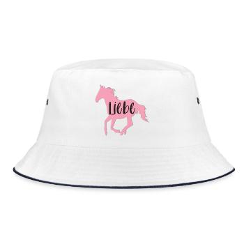 Pferde Reiten Pferdeliebe Islandpferd Geschenk - Bucket Hat - Weiß/Navy - Vorne