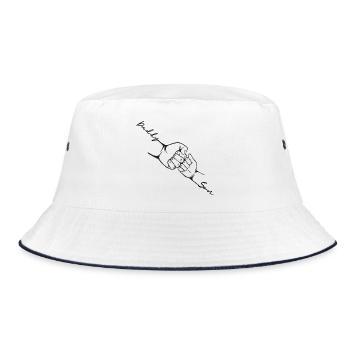 Papa Kind Faust Bump Niedliche Neugeborenen-Geschenke - Bucket Hat - Weiß/Navy - Vorne