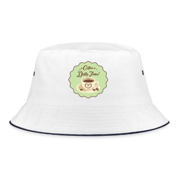 Coffe Date Time - Bucket Hat - white/navy - Front