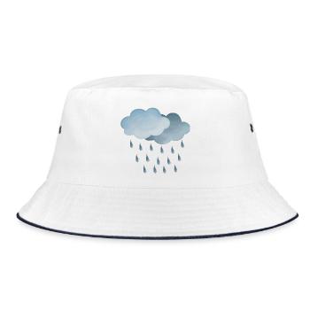 Weather Rain-Clouds Symbol - Bucket Hat - white/navy - Front