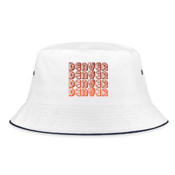 Denver Retro Block Font - Bucket Hat - white/navy - Front