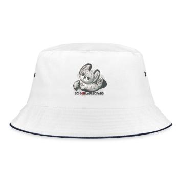 Schlafmütze Krissi, Schneeleopard - Bucket Hat - Weiß/Navy - Vorne