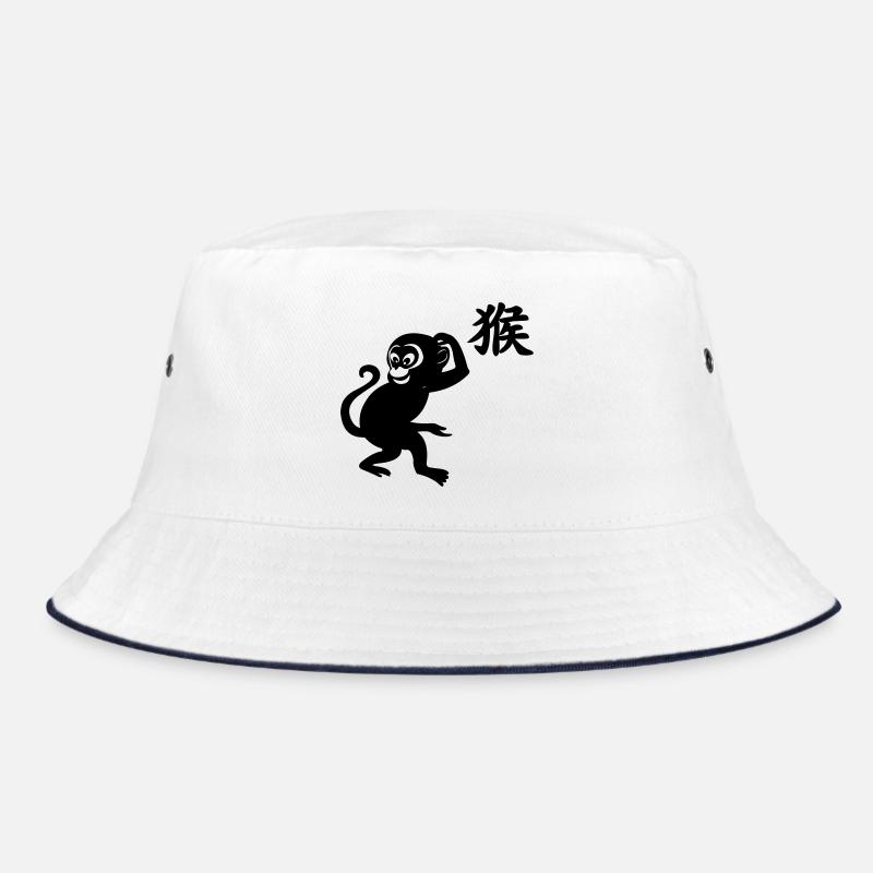 Chinesisches Schriftzeichen Affe mit Affenbild Bucket Hat