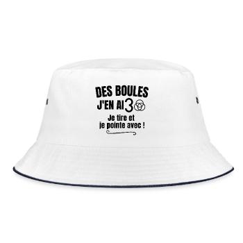 pétanque, bouliste, joueur de pétanque - Bob - blanc/marine - Devant