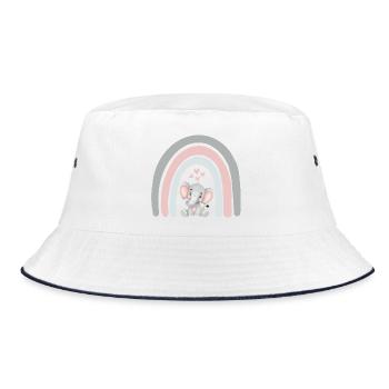 Elephant and Rainbow - Kids T-Shirt - Bucket Hat - white/navy - Front