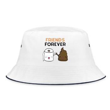 Freunde Forever: High-Five Toilettenpapier - Bucket Hat - Weiß/Navy - Vorne