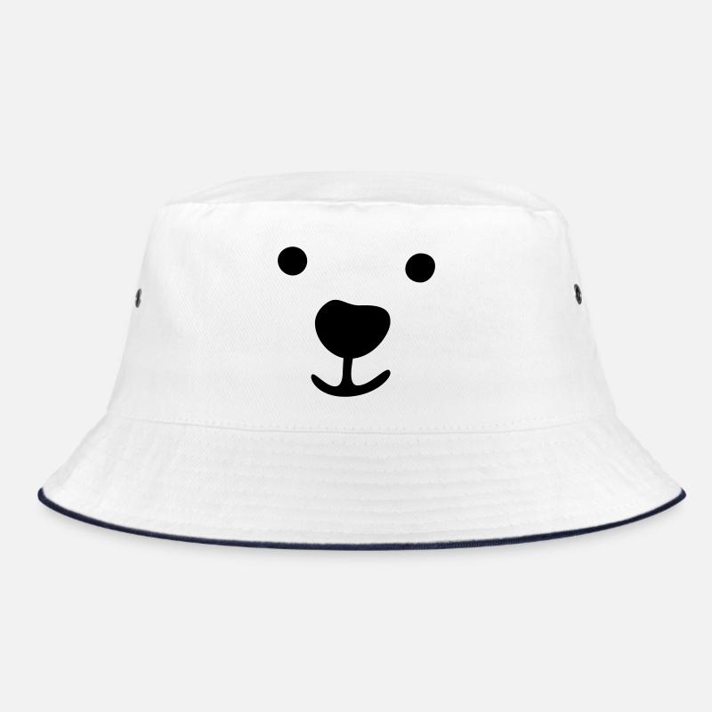 Polar Bear Face Christmas Gift Idea Kid Comic Bucket Hat