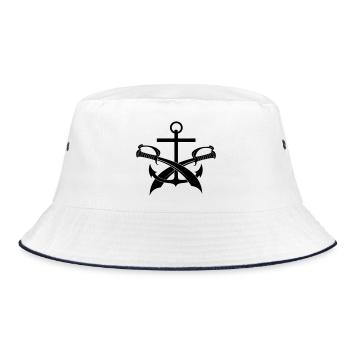 Anchor and two swords - Bucket Hat - white/navy - Front